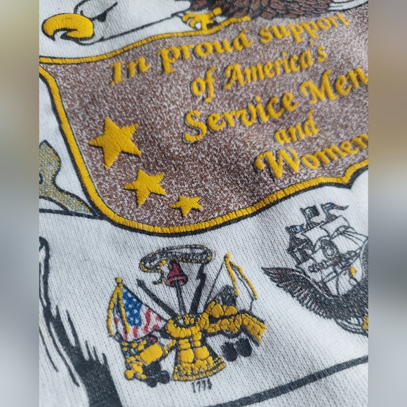 Vintage USA Eagle & Flag Military Crewneck - Picture 3 of 8